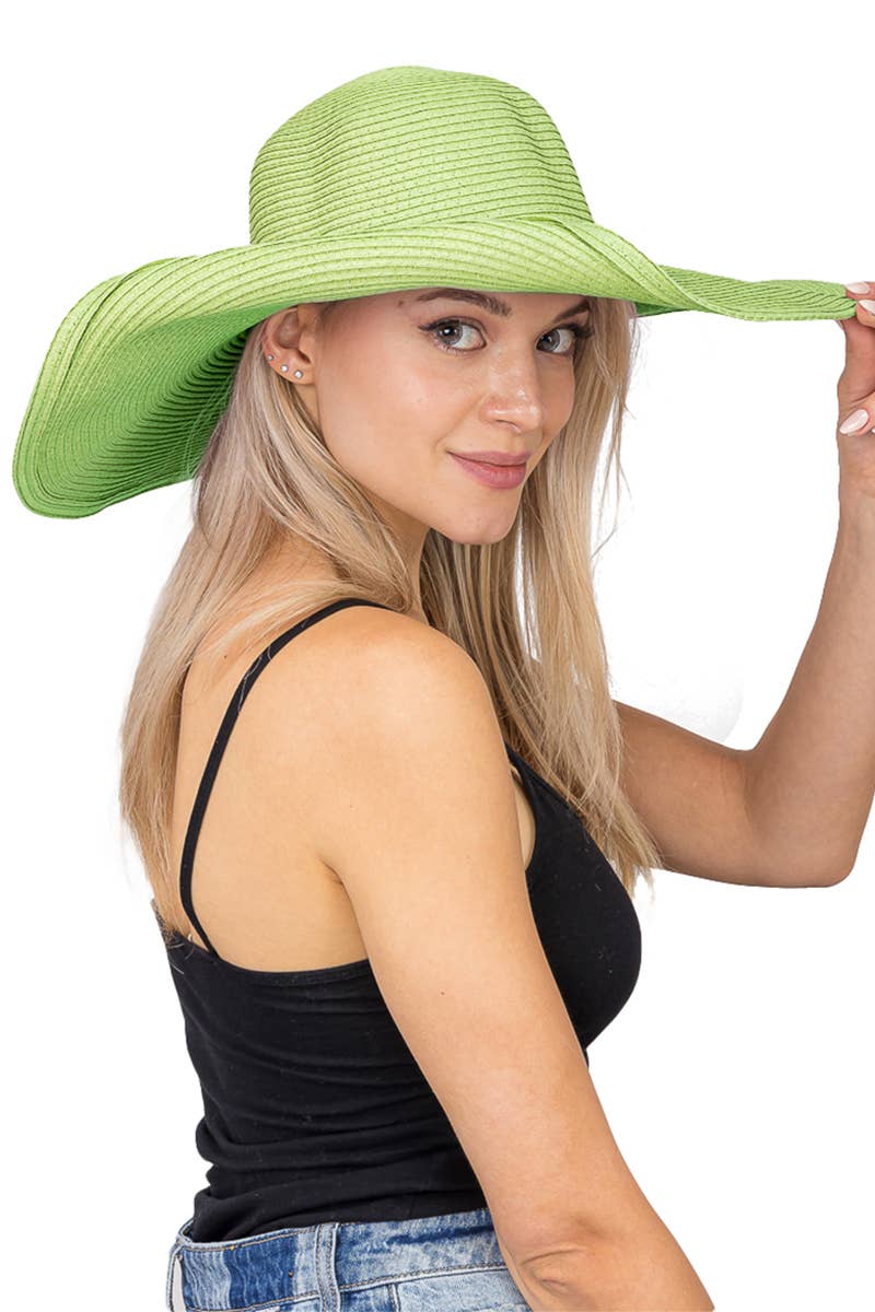 Cap Zone - Wholesale Straw Hat - Women's - Wire Brim Straw Beach Sun Hat29