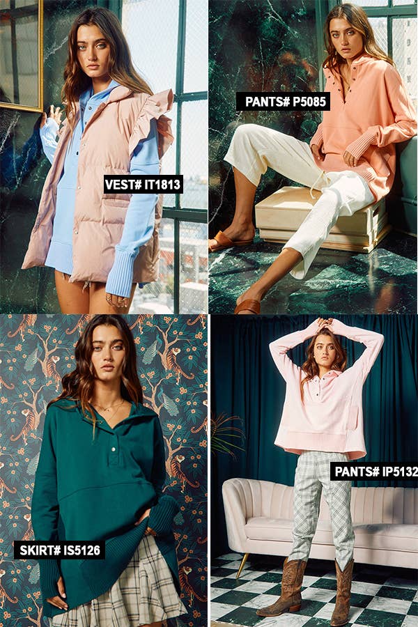 BUCKETLIST INC – wholesale Hoodie – Women's – IT1160B French Terry Oversized Solid Hoodie Top14