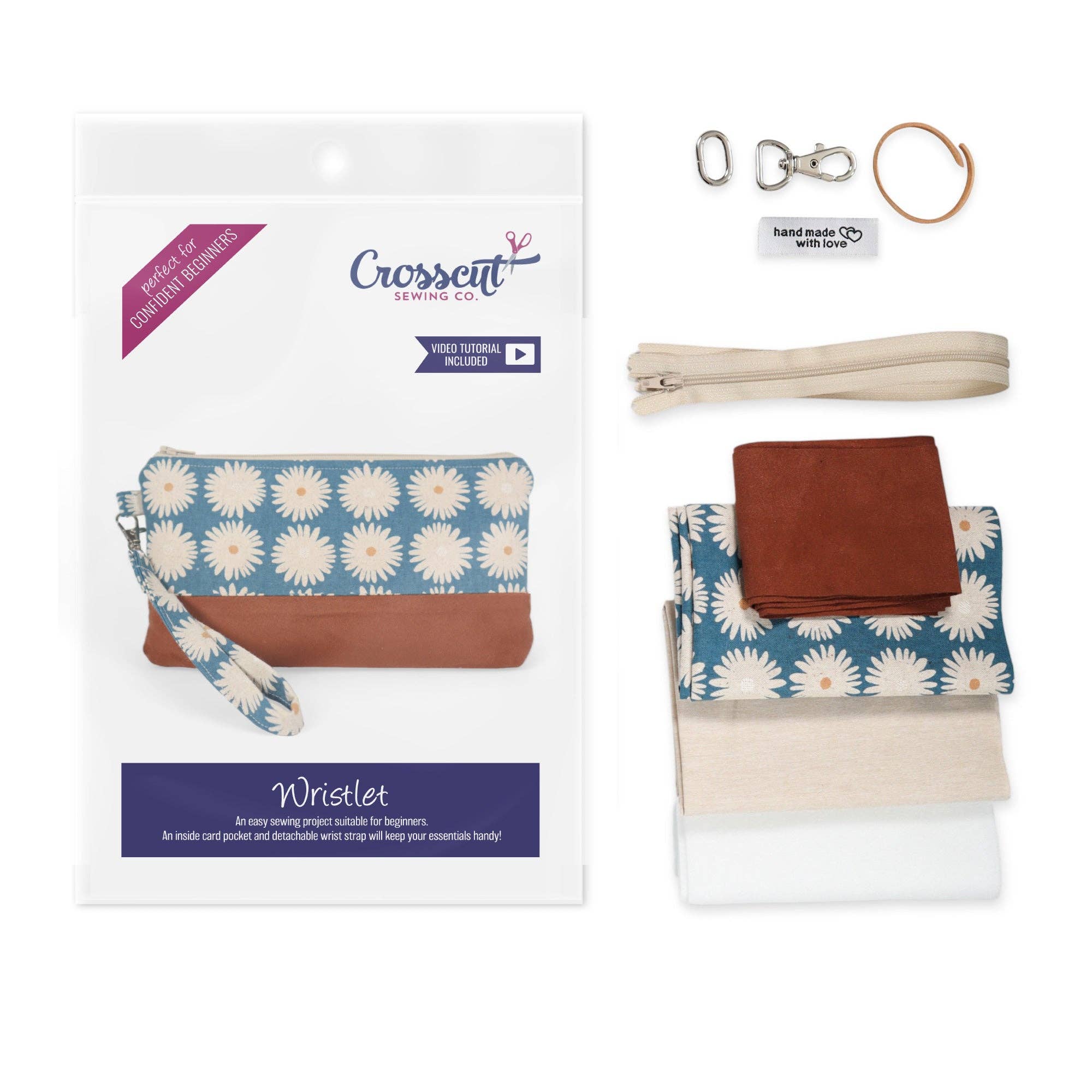Crosscut Sewing Co. - Wholesale Craft Sewing Kit - Wristlet Sewing Kit - Adult Sewing Kit for Beginners99