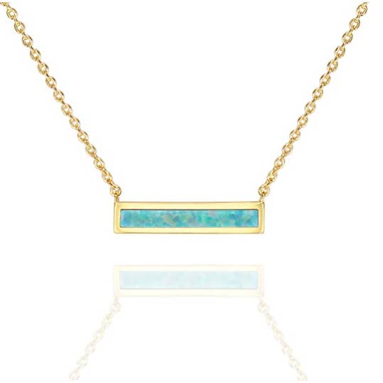 Aqua Opal Bar Necklace for wholesale by MRKD for Life