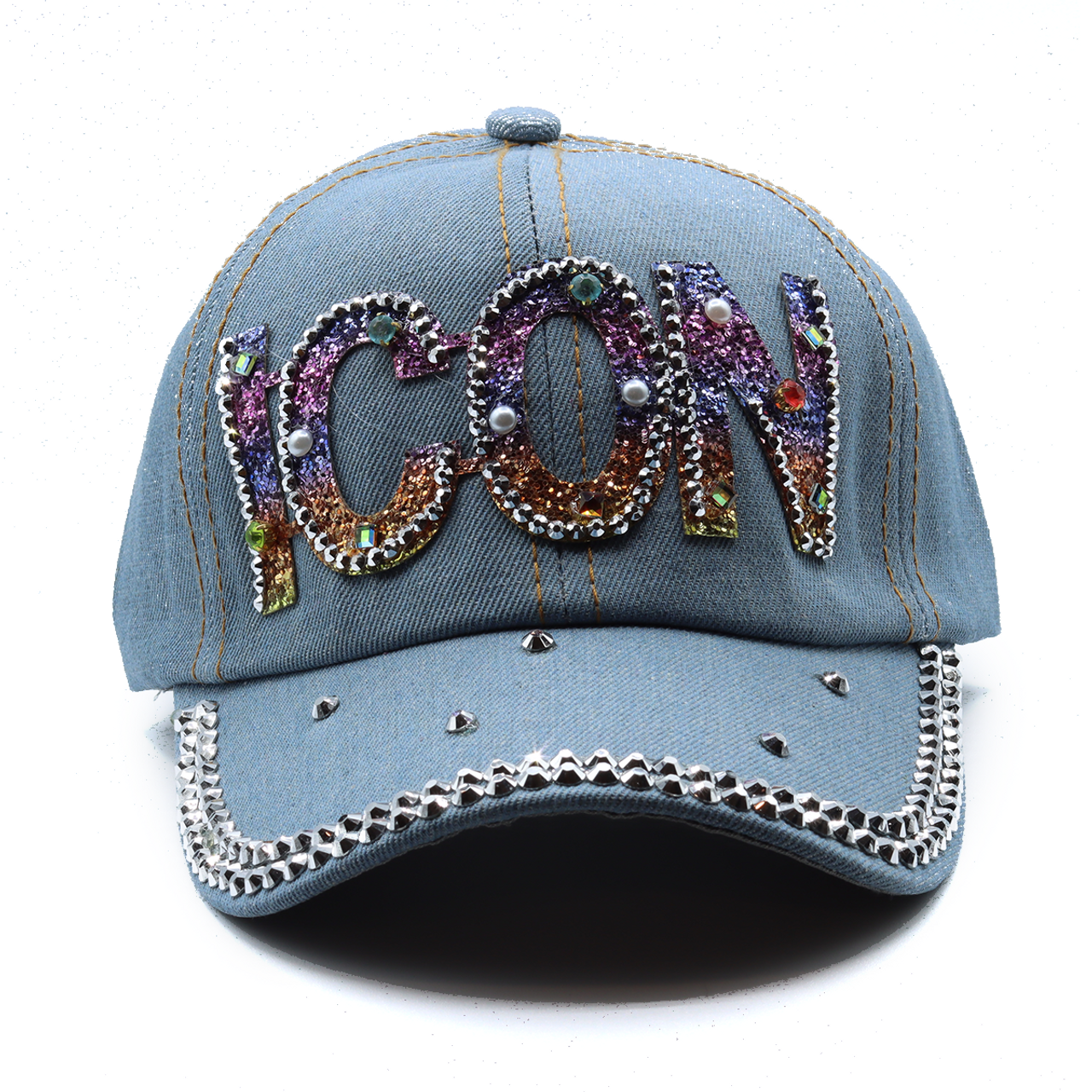Selini New York - Wholesale Baseball Cap - Women's - 12pcs Assorted Bling Studs Cap - CP94ASST-B6