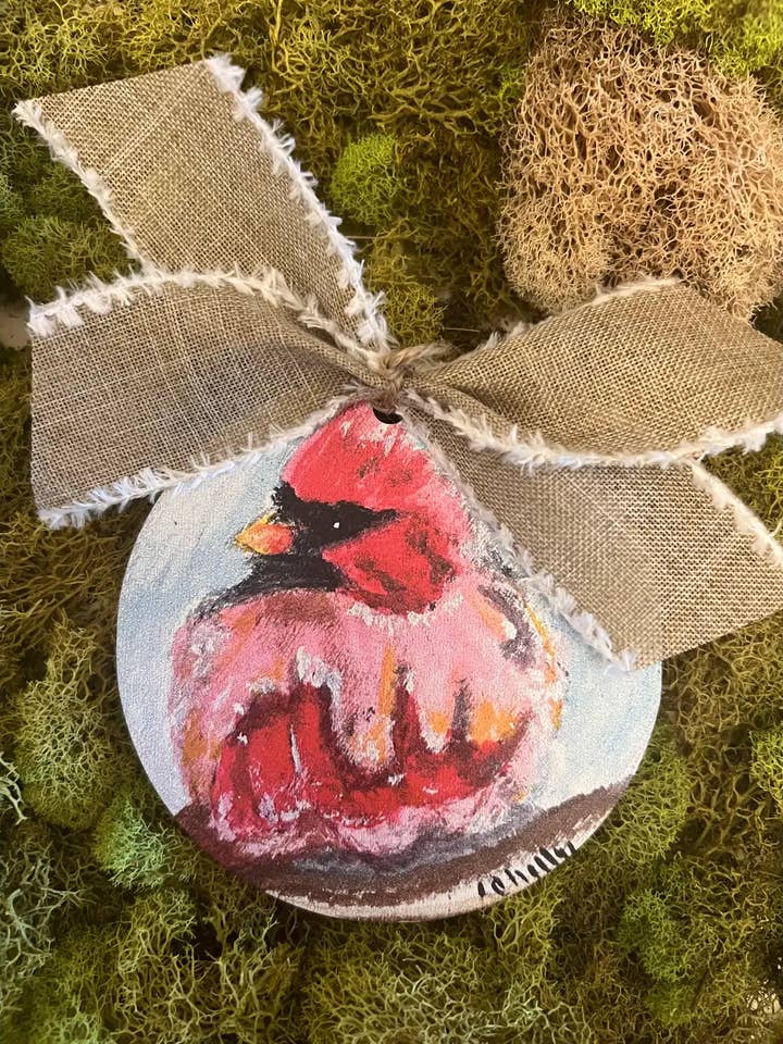 Christmas Ornament: Single Cardinal for wholesale by The Happy Butterfly