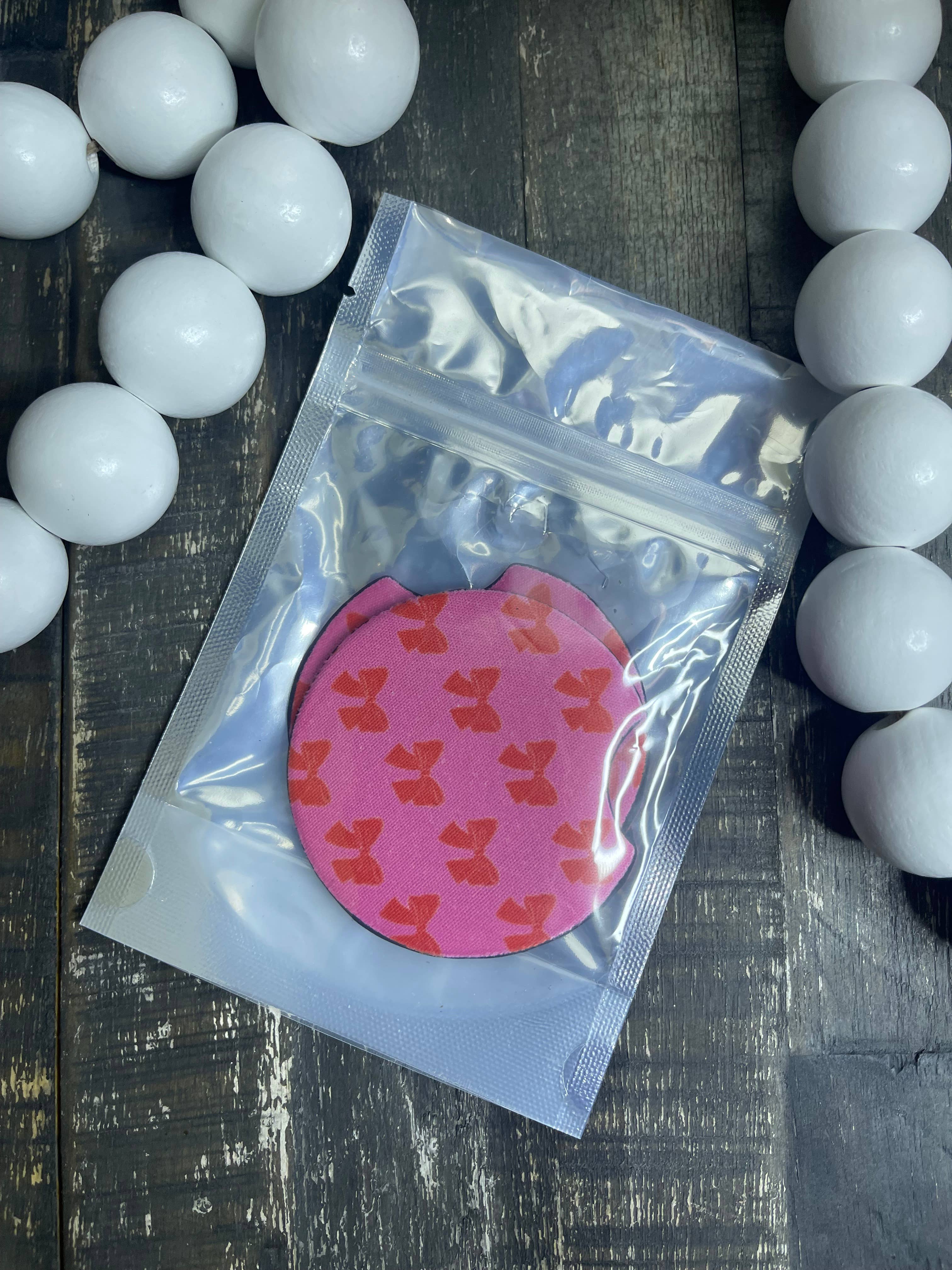 Pink August - Wholesale Car Coaster - Women's - Pink & Red Bows Car Coasters1