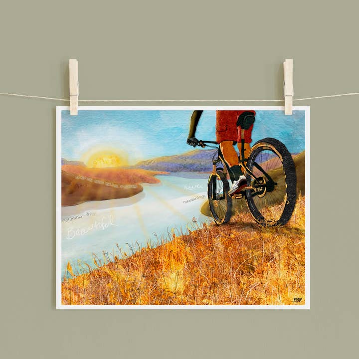 Mountain Biker - print for wholesale by Found & Rewound