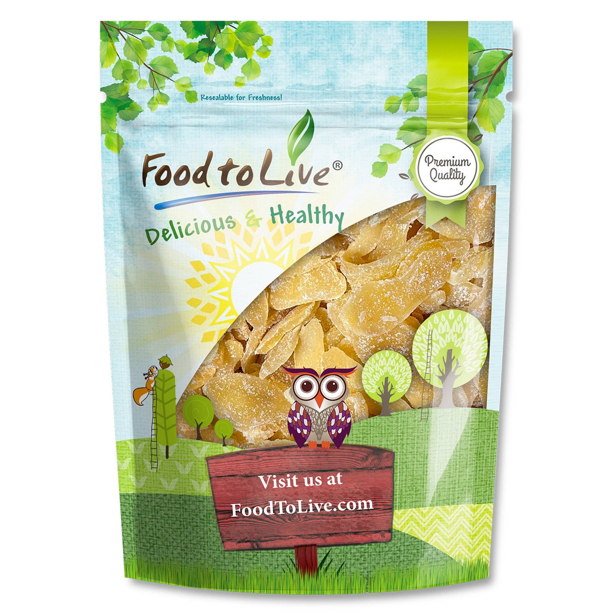 Food To Live - Wholesale Dried/Dehydrated Fruit - Dried Crystalized Ginger Slices – Vegan, Kosher, Bulk – by Food to Live0