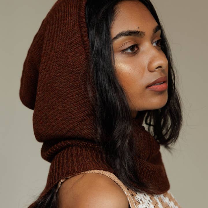 Brown Satin Lined Balaclava in Umber for wholesale on Faire