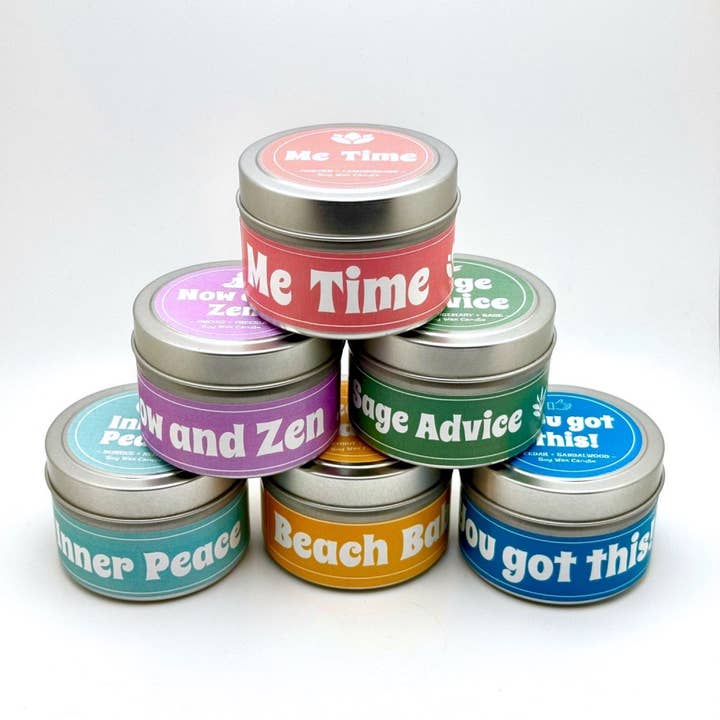 The Pamper 6-Pack | Scented Soy Wax Candle Tins for wholesale by Oso Candle Company