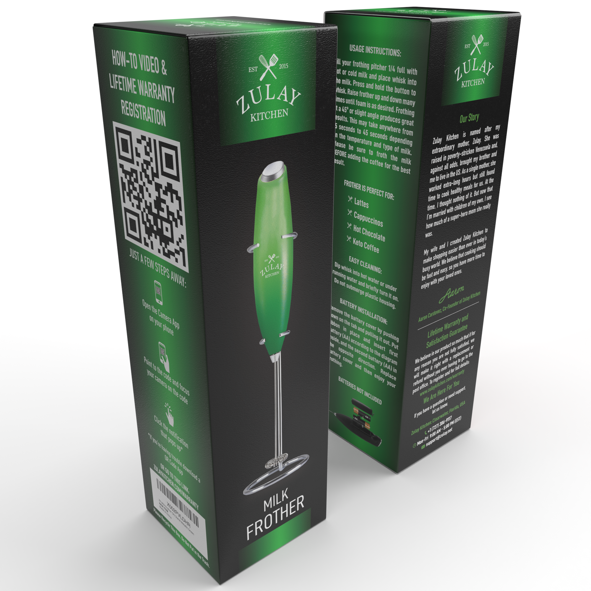 Zulay Kitchen - Wholesale Kitchen Tool/Gadget - Powerful Handheld Milk Frother - With Stand35