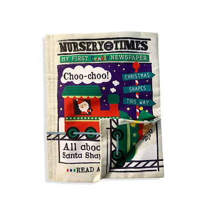 Jo & Nic's Crinkly Cloth Books - Wholesale Baby & Toddler Book (0-2) - Nursery Times Crinkly Newspaper - Christmas Shapes0