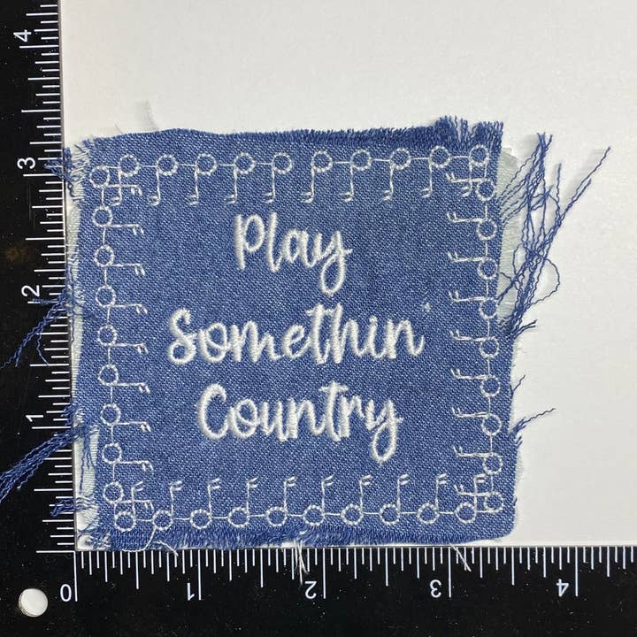 Wholesale Applique - Wholesale Patch - Play Something Country, Denim, Embroidered Iron on Patch1