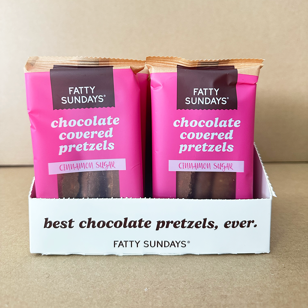 Fatty Sundays - Wholesale Chocolate Covered Sweets - Cinnamon Sugar Chocolate Covered Pretzels (3-pack)3