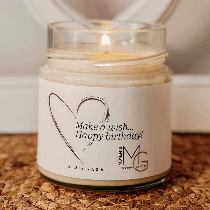 Esprimi un desiderio... Buon compleanno! Candela di soia per la vendita all'ingrosso da parte di Moments MG