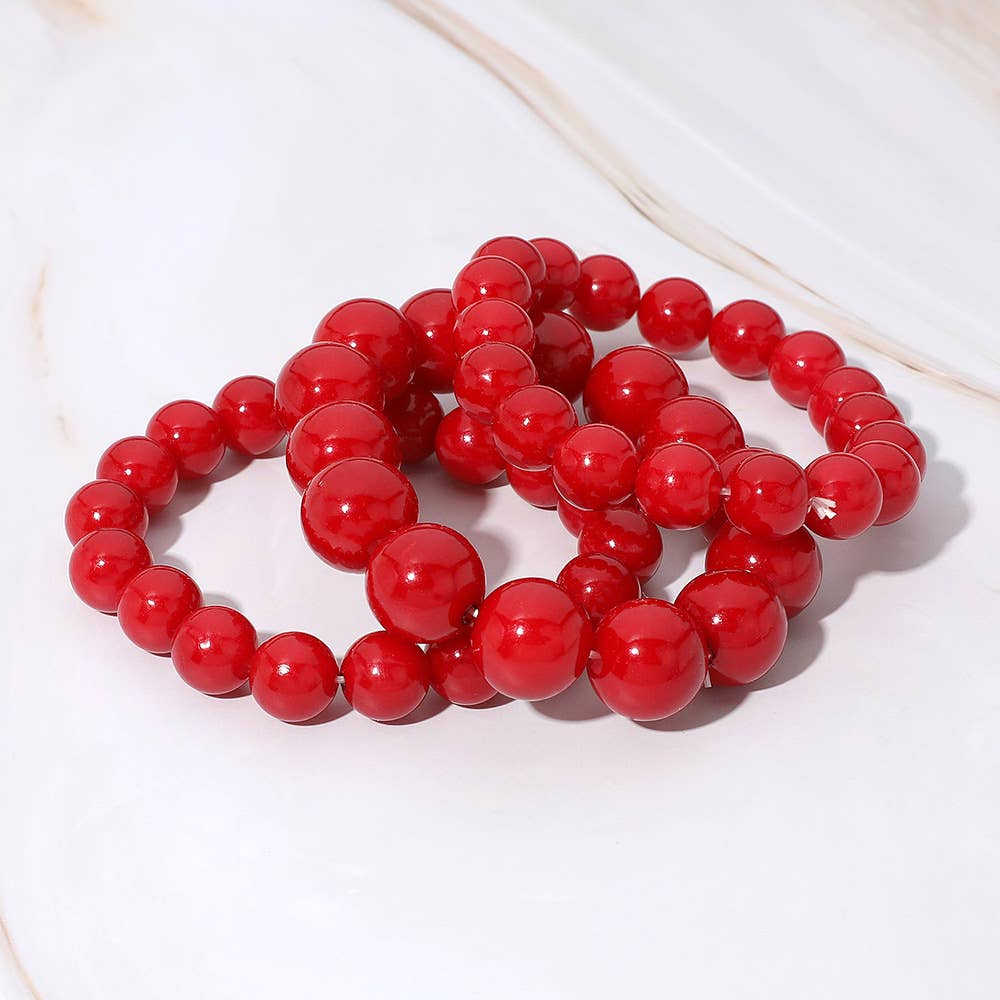 Sensibling Corp. – wholesale Beaded bracelet – 3PCS - Pearl Beaded Stretch Multi Layered Bracelets13