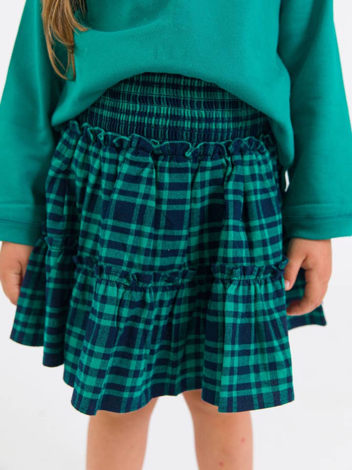 Girls Hayden Plaid Smocked Twirl Skirt
for wholesale by RuffleButts + RuggedButts