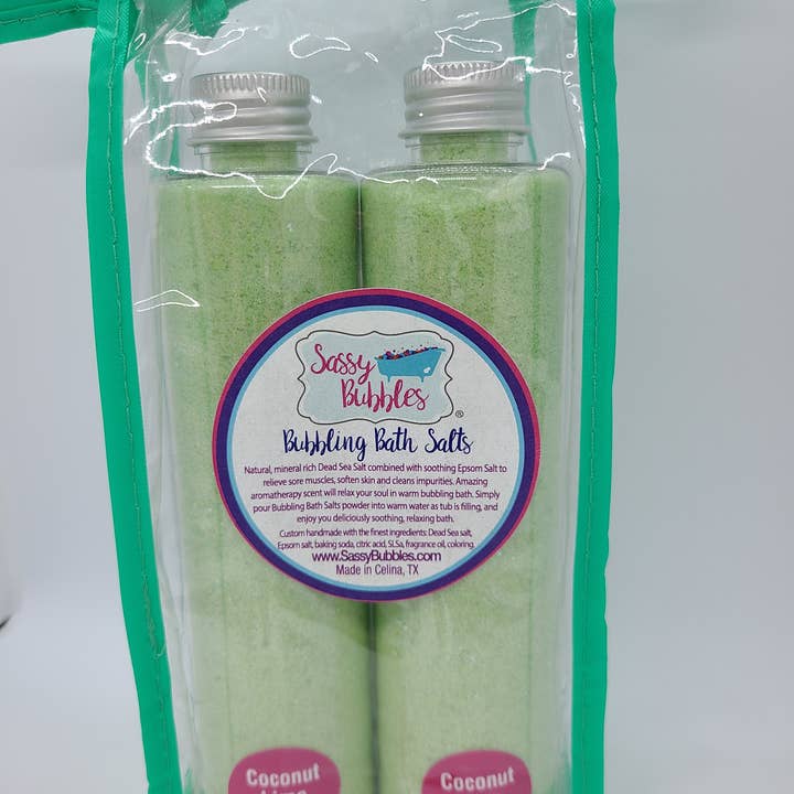 Sassy Bubbles Bubbling Bath Salts, Coconut/Lime, 2 pack for wholesale by Sassy Bubbles