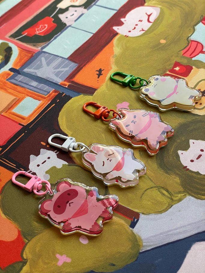 Paper Rat Illustrations - Wholesale Keychain - Women's - Woodland Friends Mystery Acrylic Charms1
