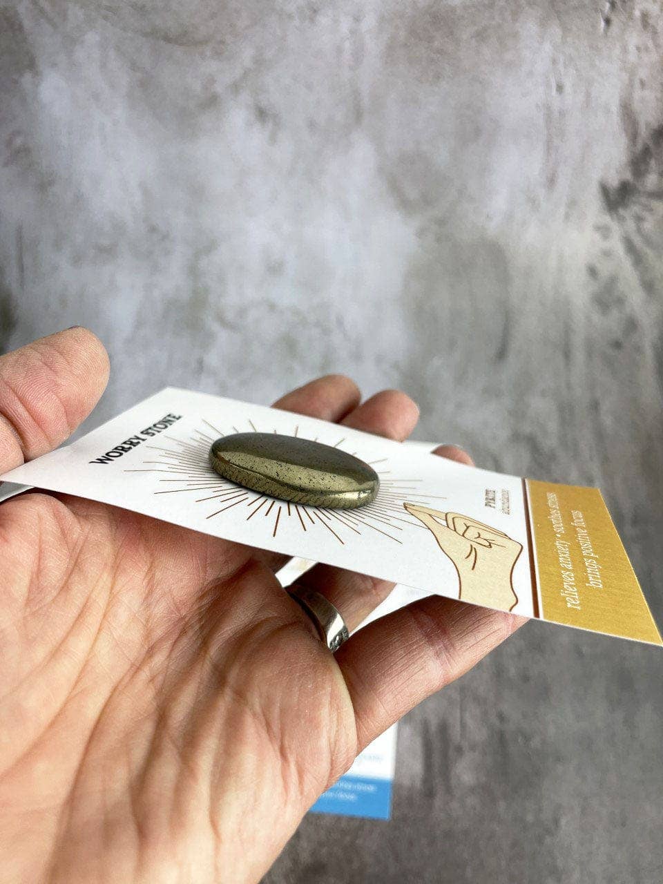 Rock Paradise - Wholesale Spiritual Stone/Crystal - Crystal Worry Stone on Card in Protective Sleeve5