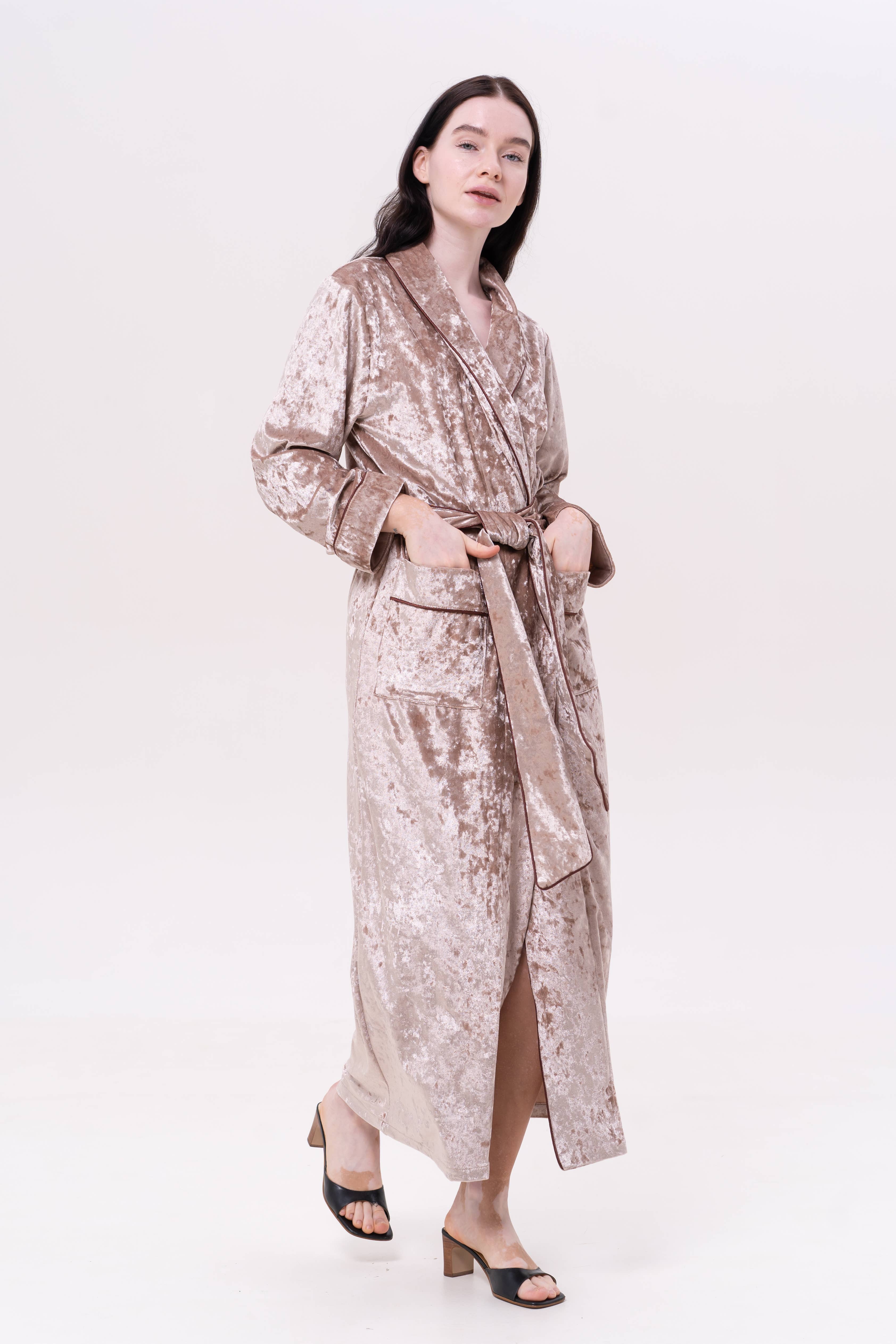 IDENTITY LINGERIE - Wholesale Robe - Women's - Velvet Robe Long Nightwear Women Dressing Gown Kimono Robes5