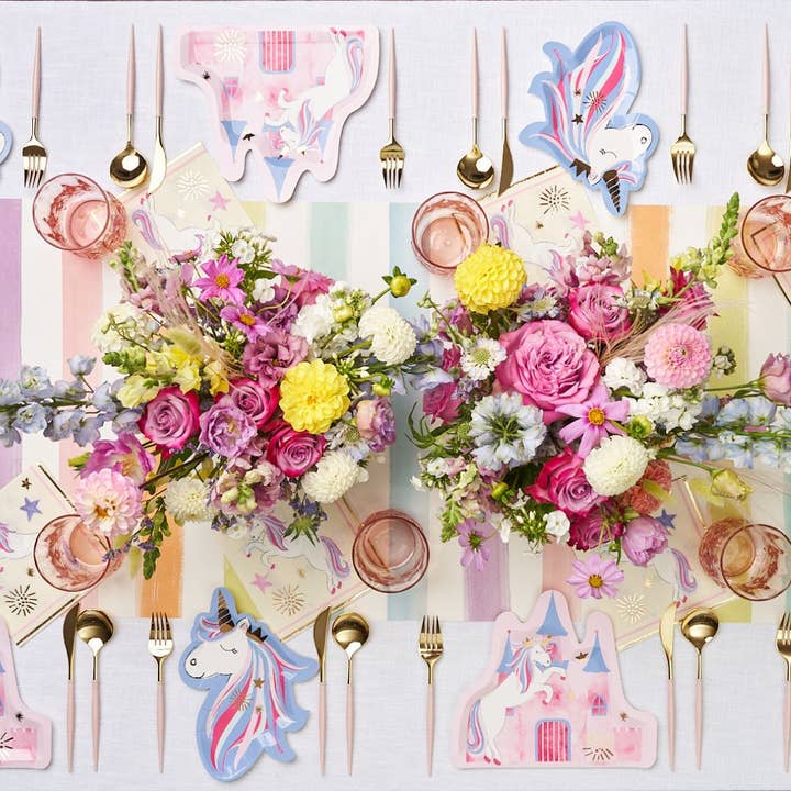 Unicorn Castle Themed Dinner Plate and Lunch Napkin for wholesale by Sophistiplate