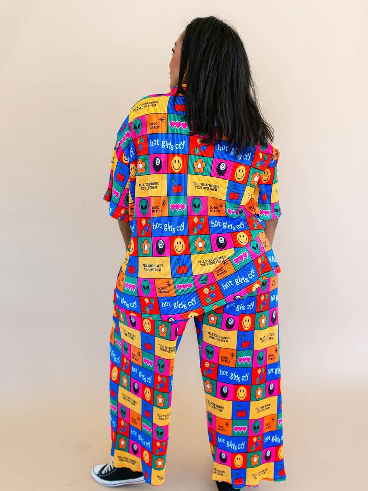 Taby Originals – wholesale Lounge set – Women's – TABY ORIGINAL: Working On Myself Plisse Pant Set IN SIZES XS-5X***