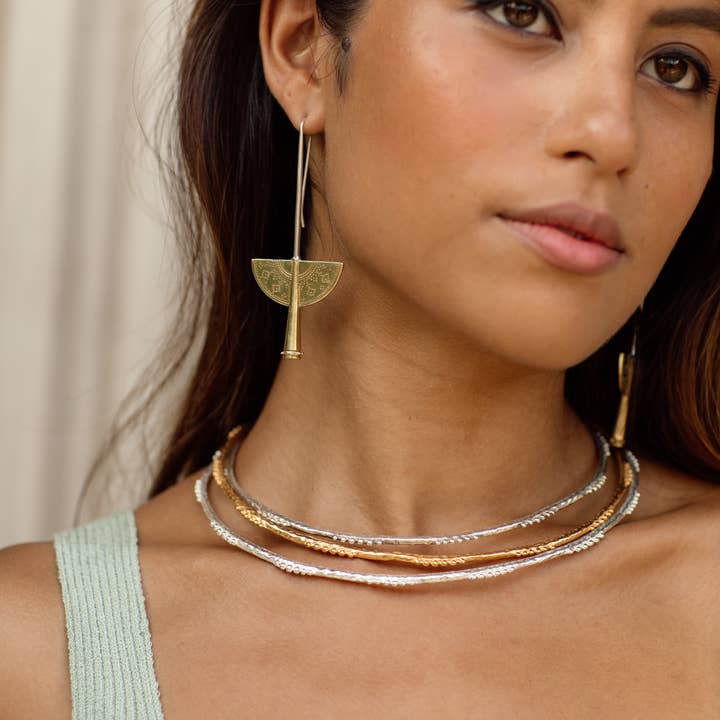 Nakila Collective - Wholesale Dangle Earrings - The Namu earrings - Brass / Silver combo3