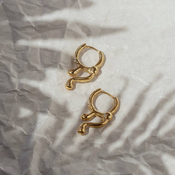 Yolanda Jelly Drop Gold Earrings for wholesale on Faire