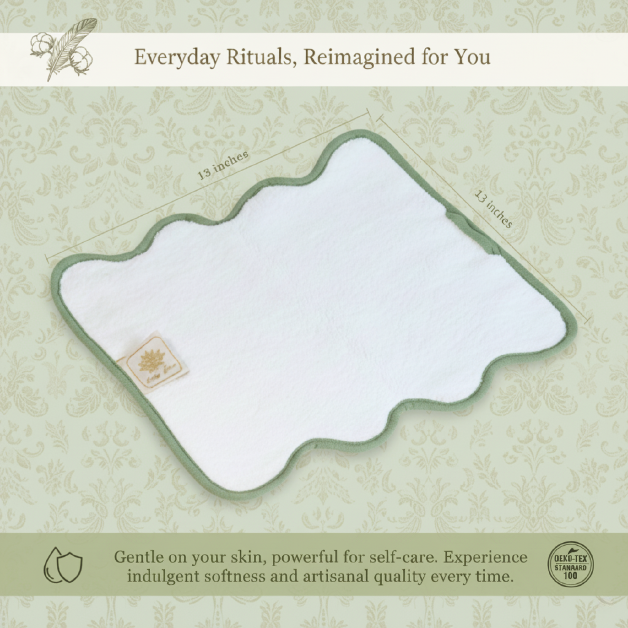 Lotus Linen – wholesale Badrumsmatta – Lyxig badrumsmatta i bomull med kammusselkanter47