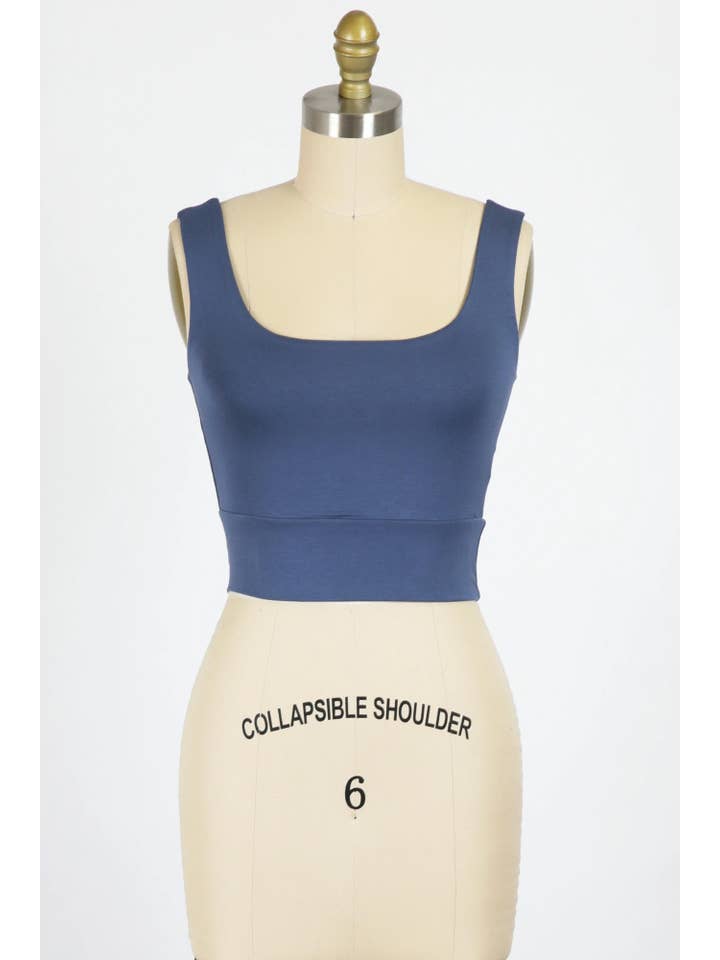 Final Touch - Wholesale Knit Top - Women's - Square Neck Fitted Crop Top - T1685922