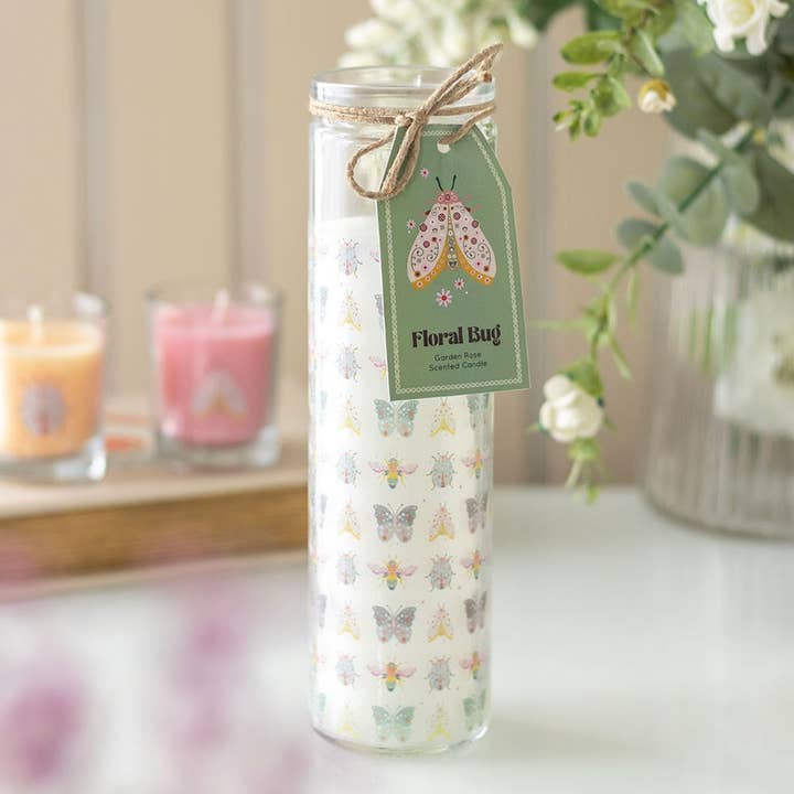 Floral Bug Garden Rose Tube Candle for wholesale by Something Different Wholesale