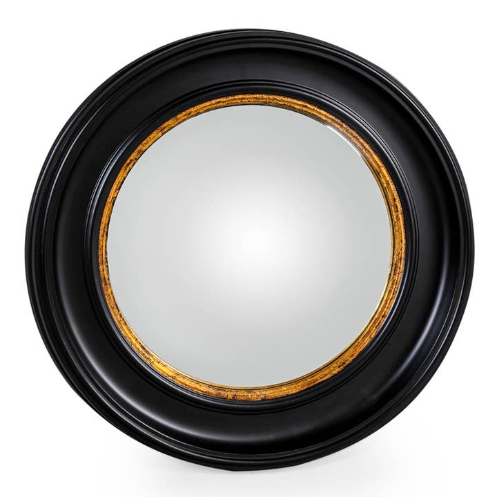 Round Black Large Convex Mirror for wholesale by McGowan & Rutherford Ltd