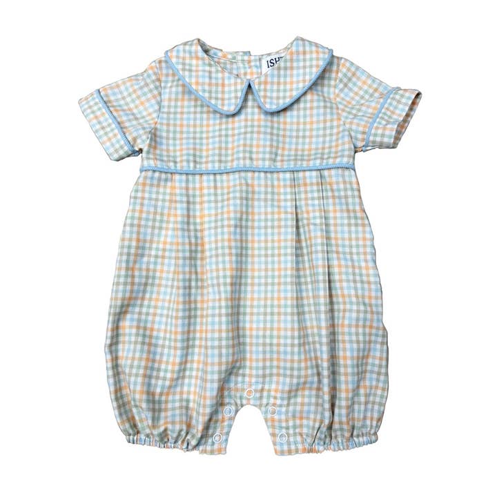 Fall Plaid Boy's Romper for wholesale by Ishtex Textile Products, Inc.