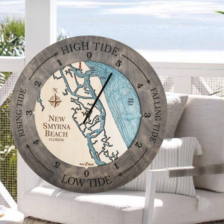 Sea & Soul Nautical Chart Art - Wholesale Wall Clock - Florida East Coast Nautical Chart Tide Clock-Many Locations15