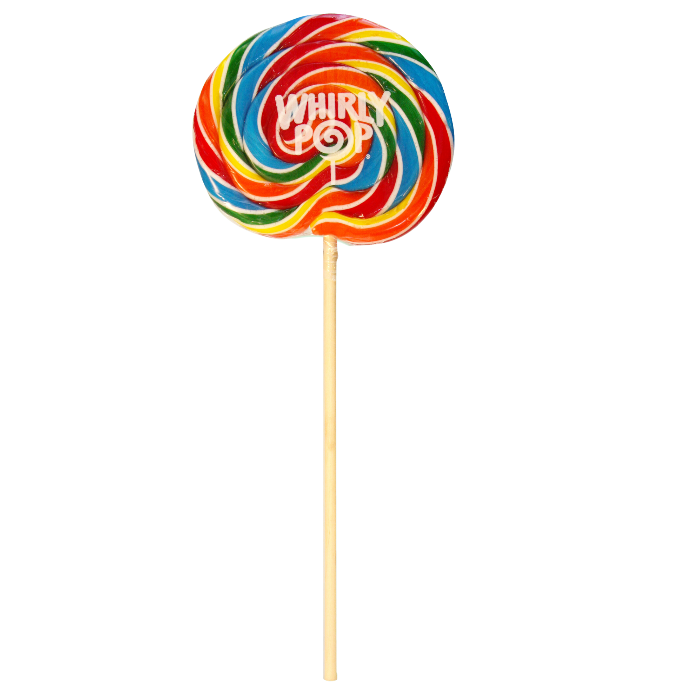 Candy Barn Express - Wholesale Lollipop - WHIRLY POP RAINBOW LRG 18 / 10 oz. 6.50"2