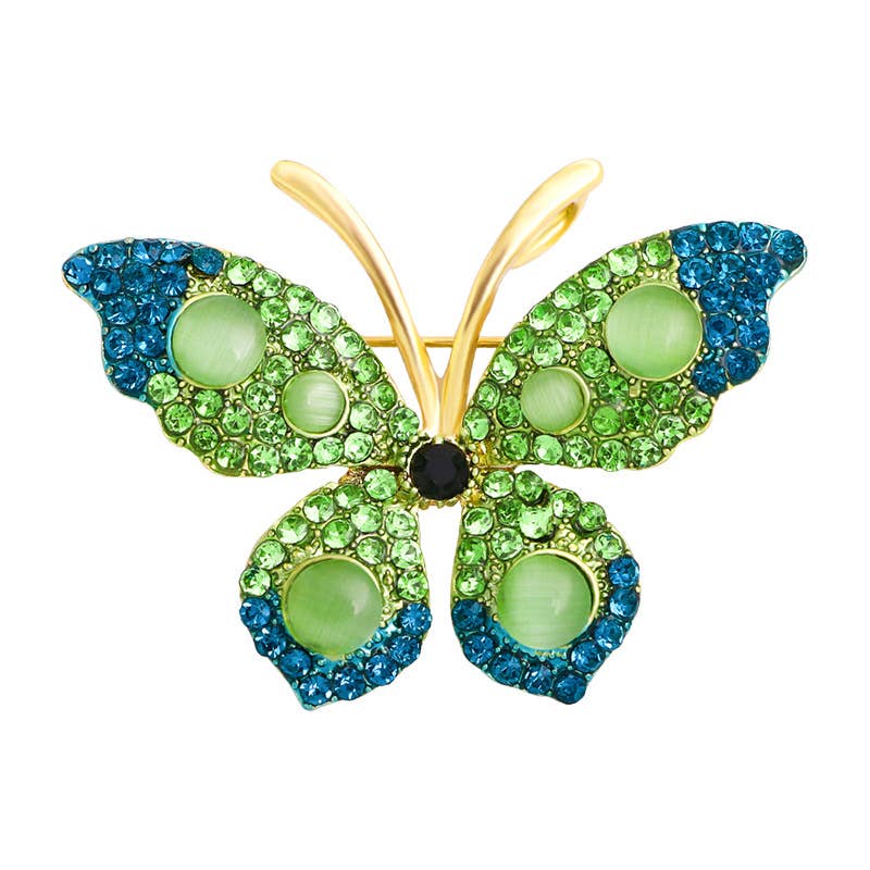 Tourtiwi - Wholesale Brooch - Rhinestone Butterfly Brooch Pin Corsage