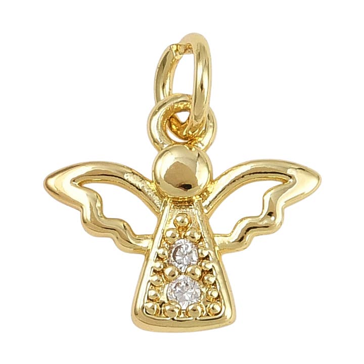 Pingente de Anjo em Latão Banhado a Ouro 18k por atacado de Love, Paige Designs