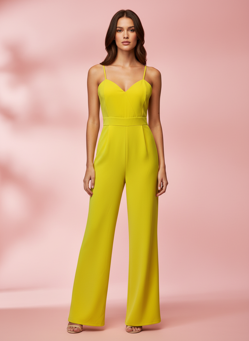 LONG YELLOW JUMPSUIT 20584 for wholesale on Faire0