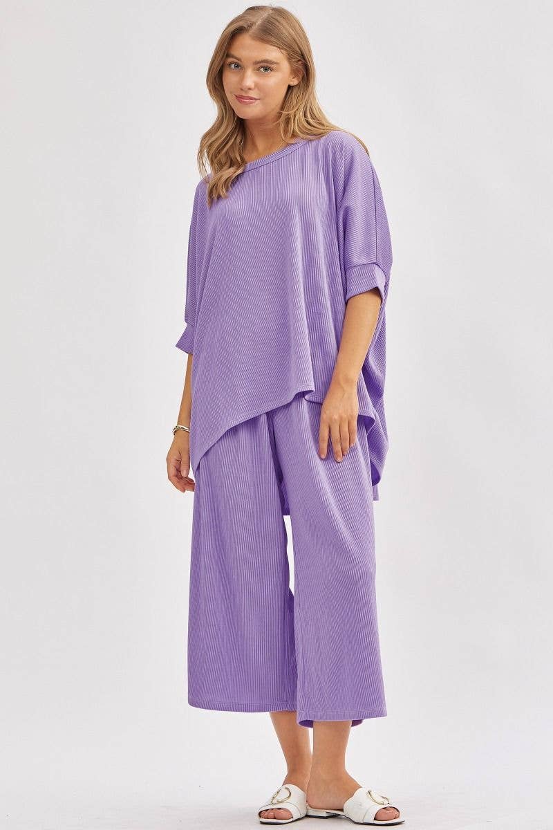 Dear Scarlett – Engroshandel Top- og buksesæt (IKKE Loungewear) - Dame – Solid Bluse + Bred Ben Sæt TRVSET-BALI12