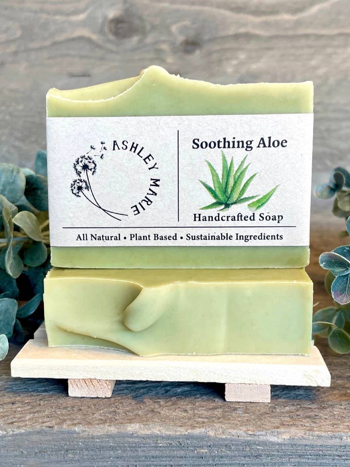Soothing Aloe Bar Soap | Refreshing Handmade Artisan for wholesale by Ashley Marie Soap