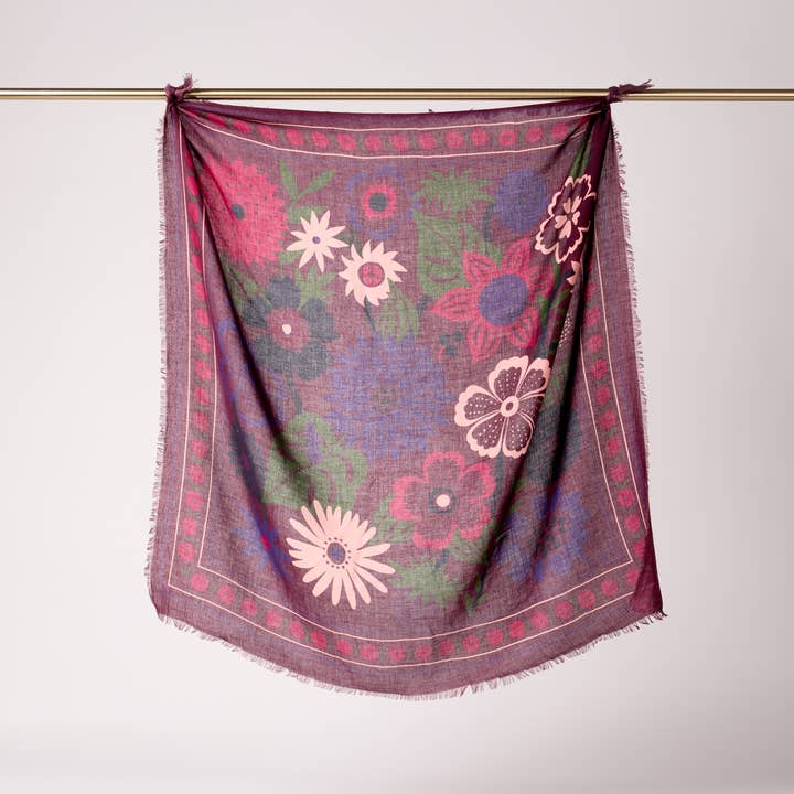 Maradji - Wholesale Scarf - Women's - WINTER BLOOM FIG WOOL SCARF4