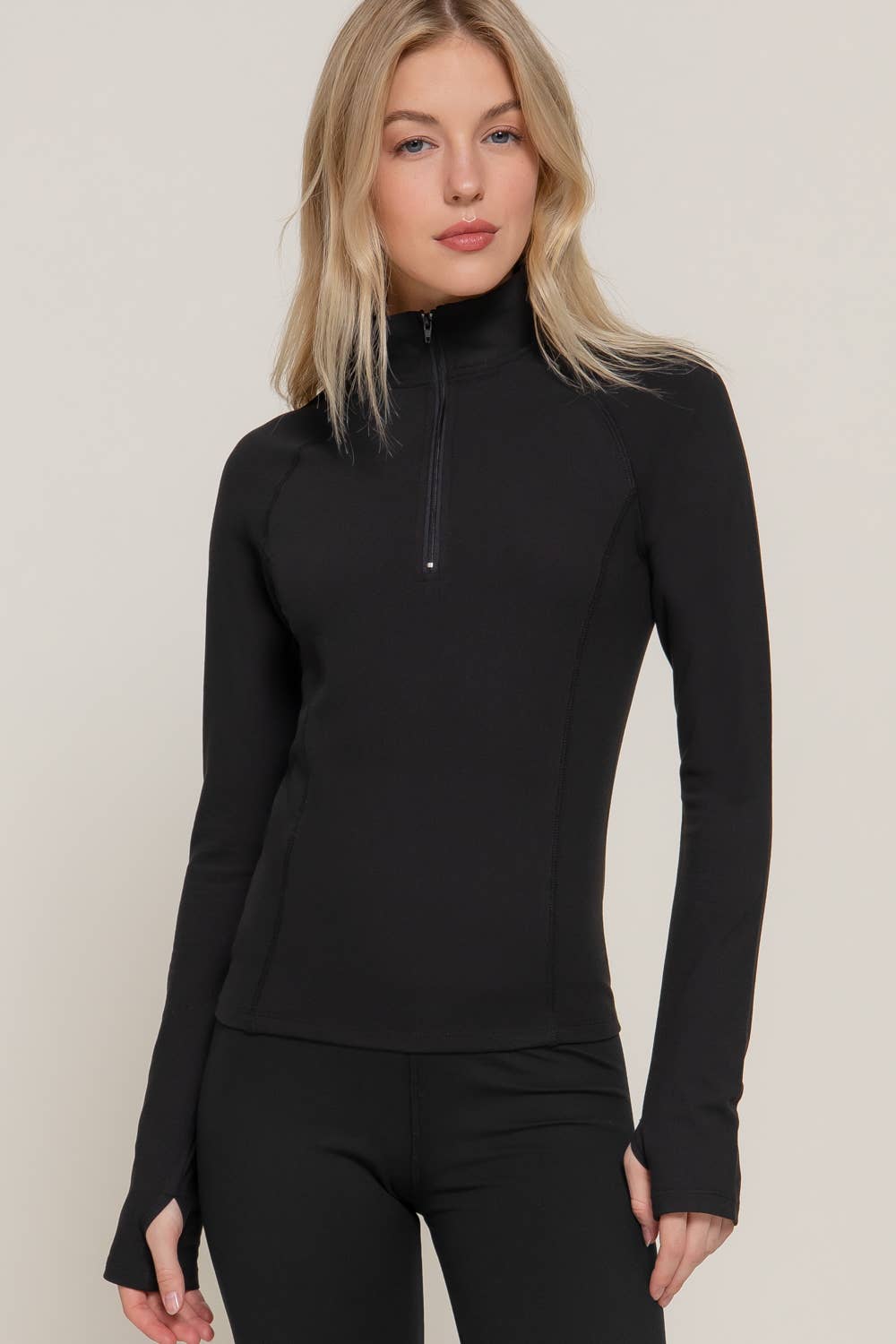 Active Basic | Active USA - Wholesale Athletic Top - Women's - Long Sleeve Quarter Zip Workout Top15