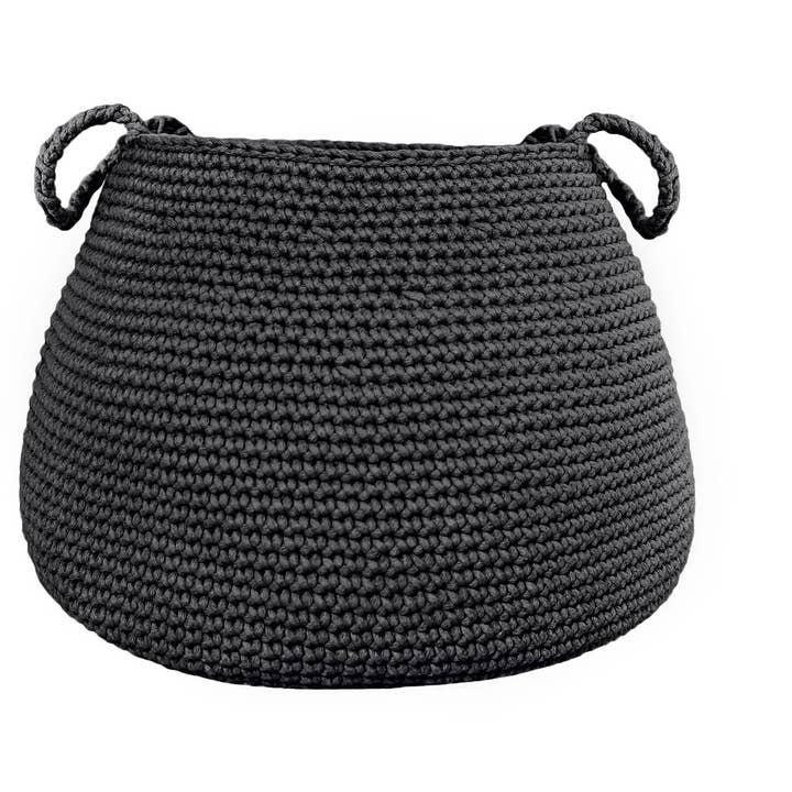 Panier en crochet, taille XL | CHARCOAL pour la vente par Zuri House