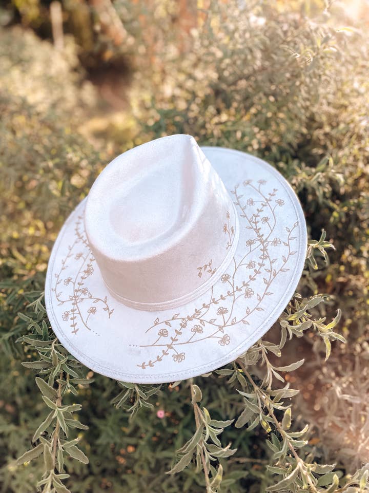 Boho Style Fedora Hat "Wildflowers" for wholesale by Wildflower Hat Studios