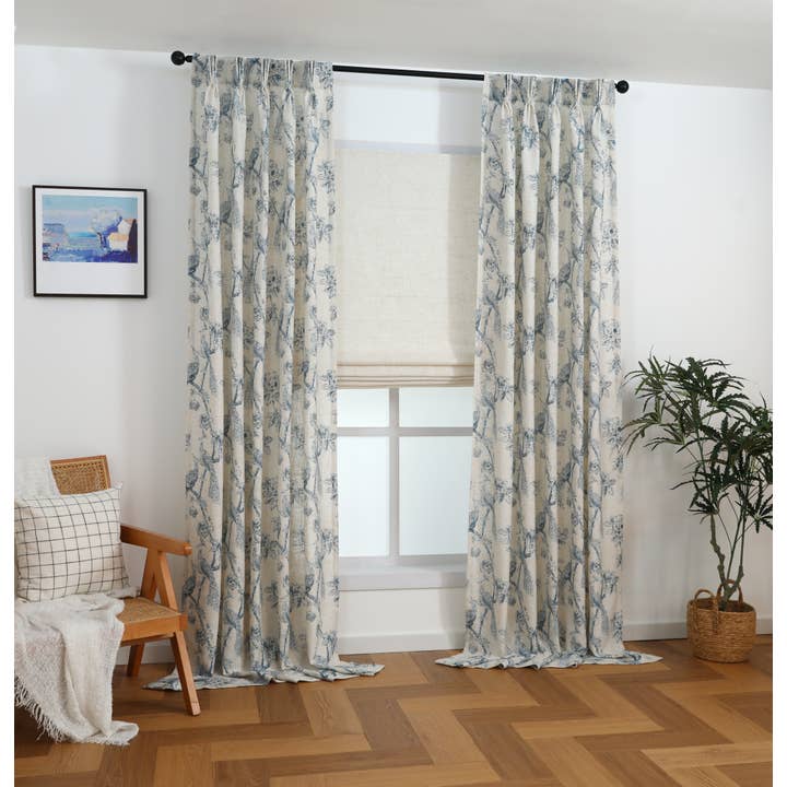 Shadisfy - Wholesale Drape - Peacock Pinch Pleated with Back Tabs Curtain Pair4