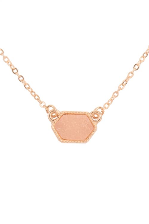 MYS Wholesale Inc - Wholesale Jewelry Set - Druzy Hexagon Pendant Necklace Earring Set10