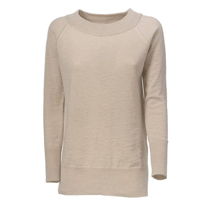 Eredi Colombo Srl (Brand Nicki Colombo) - Wholesale Knit Sweater - Women's - Maglione BAKU color beige con punto in rilievo in 30% cashmere
