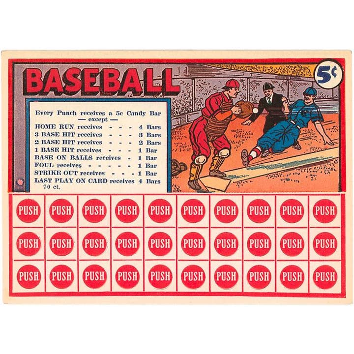 Sticker AS-67 Baseball Punch Card for wholesale by Found Image Press