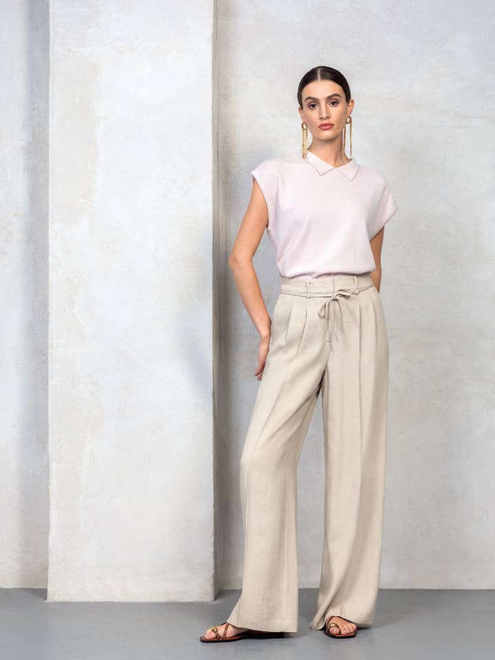 Gestricktes ärmelloses Kragen-Top für den Großhandel von Spoon