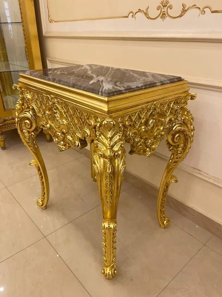 French Luxury Louis xv style entryway Giltwood Marble top console Table for wholesale by MALuxury Furniture