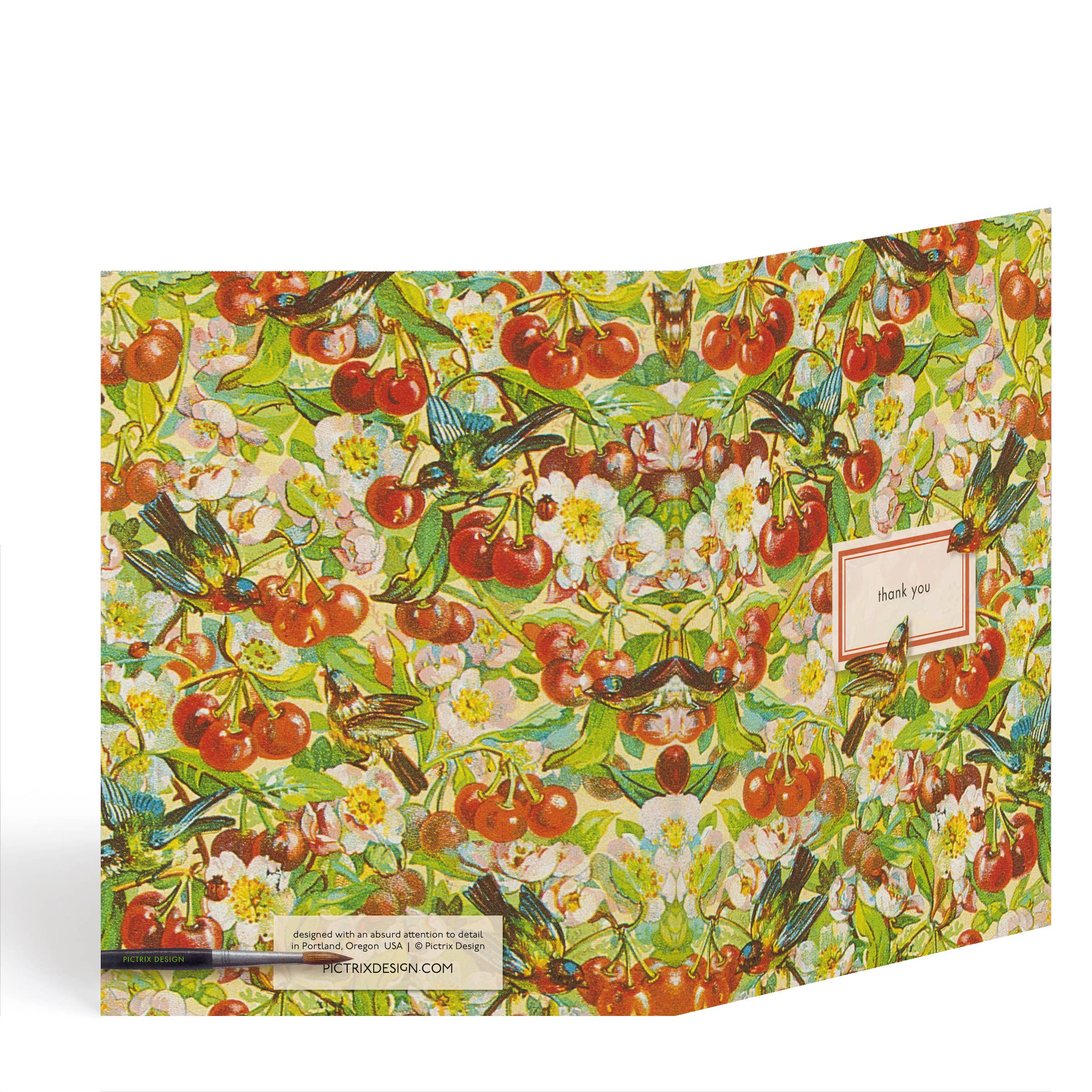 Pictrix Design - Wholesale Thank You Card - Thank-you A2 notecard (cherries)2