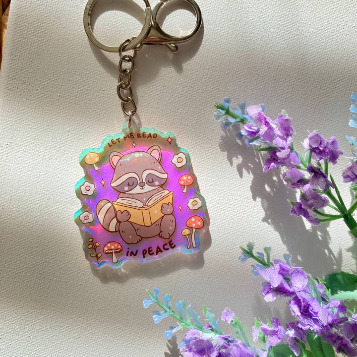 Llavero acrílico iridiscente de estilo literario para venta al por mayor de Emilee on Crafts